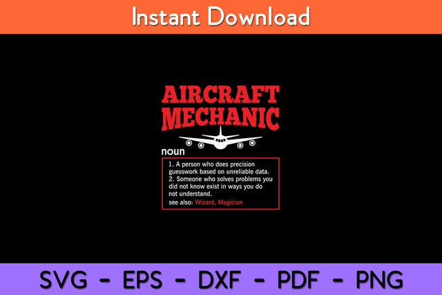 Aircraft Mechanic Definition Airplane Aircraft Mechanic Svg Design SVG artprintfile 