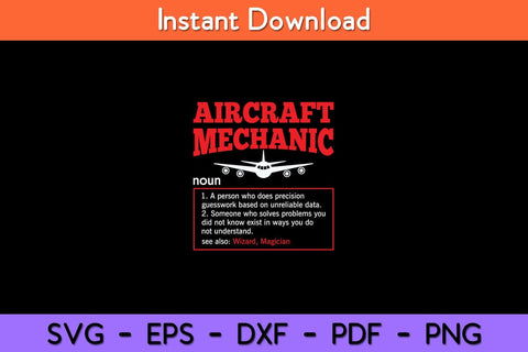 Aircraft Mechanic Definition Airplane Aircraft Mechanic Svg Design SVG artprintfile 