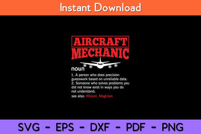 Aircraft Mechanic Definition Airplane Aircraft Mechanic Svg Design SVG artprintfile 