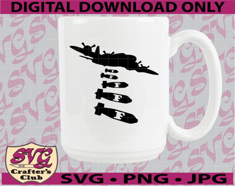 Airplane Dropping F Bombs SVG t-shirt Funny Adult Swear Words Design SVG SVG Crafter's Club 