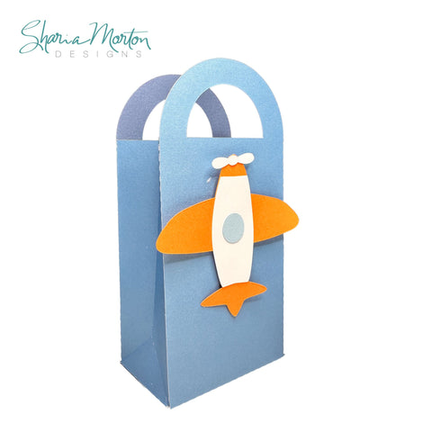 Airplane Gift Bag Silhouette Design for Travel Party Favors and Aviation-Themed Crafts SVG Sharia Morton Designs 