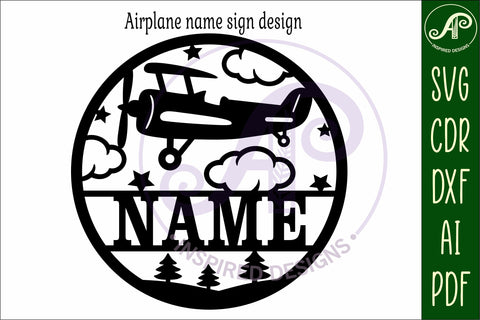 Airplane name wall art sign SVG APInspireddesigns 
