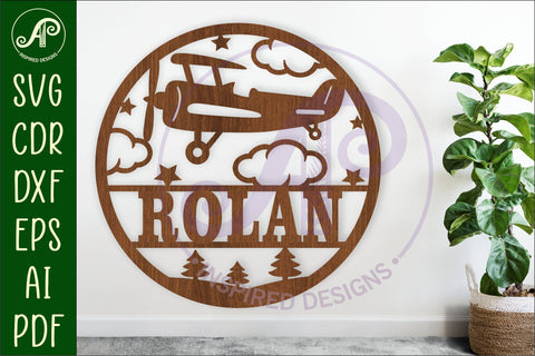 Airplane name wall art sign SVG APInspireddesigns 