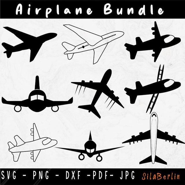 Airplane SVG Bundle, Travel Clipart Png, Airplane Svg, Airplane Silhouette, Airplane Vector, Airplane Cricut, SVG Files for Cricut, Silhouette SVG SilaBerlin 