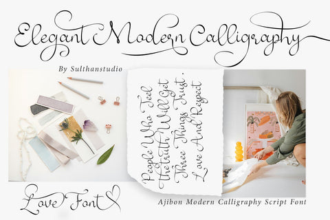 Ajibon script Font Sulthan studio 