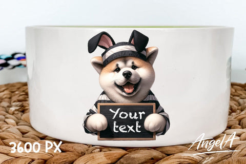 Akita / Easter dog clipart / bunny ears/ funny dog clipart Sublimation Angelina Semenova 