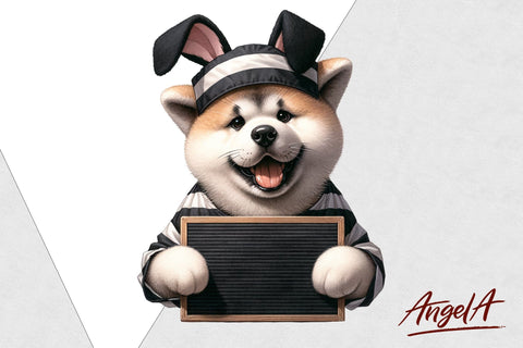 Akita / Easter dog clipart / bunny ears/ funny dog clipart Sublimation Angelina Semenova 