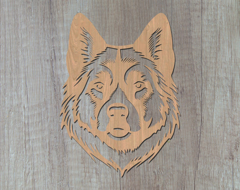 Akita Laser SVG Cut File, Akita Glowforge File, Akita DXF, Akita Wall Art SVG SVG HappyDesignStudio 