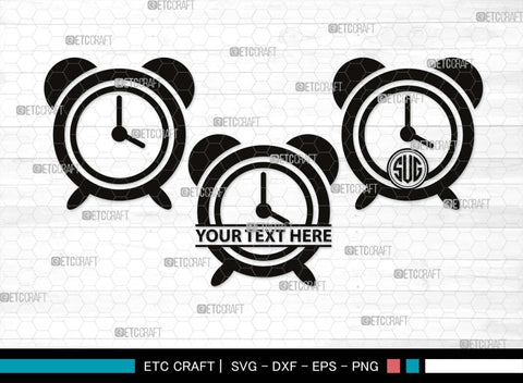 Alarm Clock Monogram, Alarm Clock Silhouette, Alarm Clock SVG, Morning Clock Svg, Vintage Alarm Clock Svg, Ringing Clock Svg, Old Alarm Clock Svg, SB00512 SVG ETC Craft 