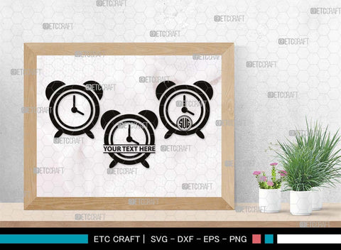 Alarm Clock Monogram, Alarm Clock Silhouette, Alarm Clock SVG, Morning Clock Svg, Vintage Alarm Clock Svg, Ringing Clock Svg, Old Alarm Clock Svg, SB00512 SVG ETC Craft 