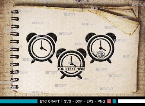 Alarm Clock Monogram, Alarm Clock Silhouette, Alarm Clock SVG, Morning Clock Svg, Vintage Alarm Clock Svg, Ringing Clock Svg, Old Alarm Clock Svg, SB00512 SVG ETC Craft 