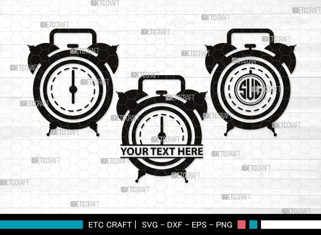 Alarm Clock Monogram, Alarm Clock Silhouette, Alarm Clock SVG, Morning Clock Svg, Vintage Alarm Clock Svg, Ringing Clock Svg, Old Alarm Clock Svg, SB00512 SVG ETC Craft 