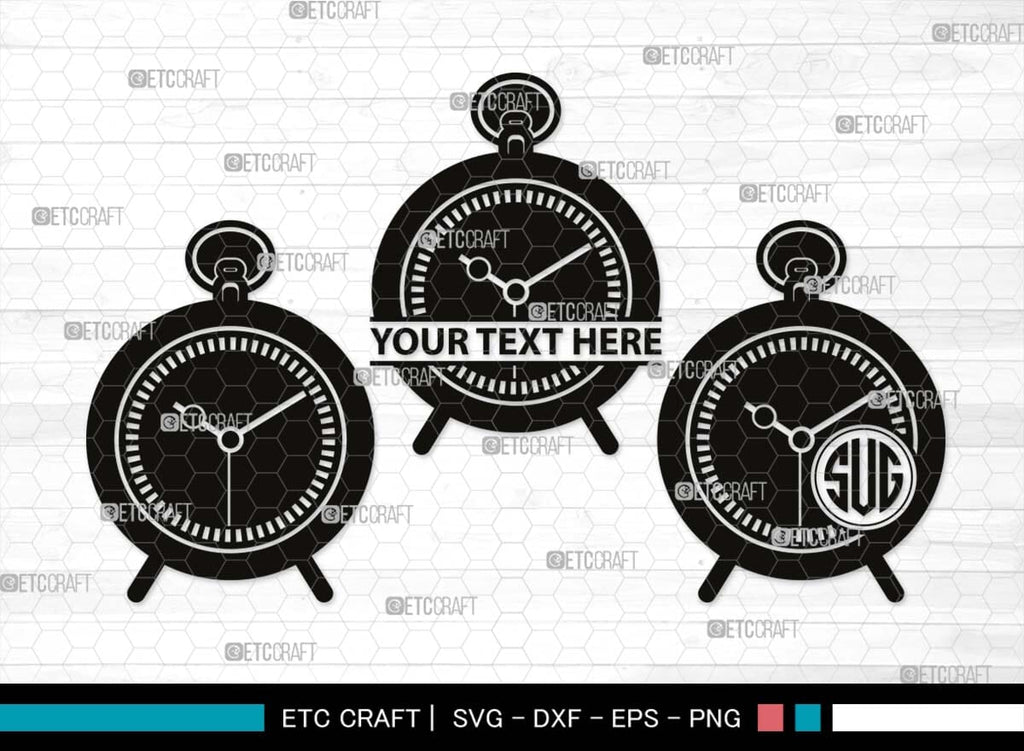 Alarm Clock Monogram, Alarm Clock Silhouette, Alarm Clock SVG, Morning ...