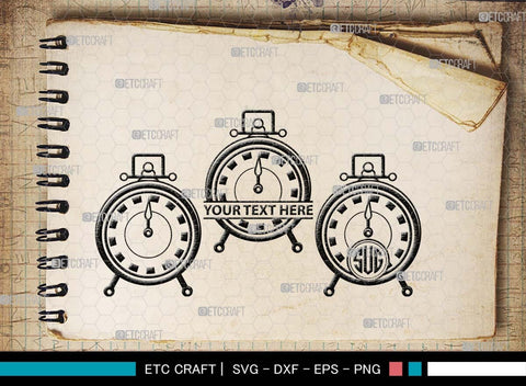 Alarm Clock Monogram, Alarm Clock Silhouette, Alarm Clock SVG, Morning Clock Svg, Vintage Alarm Clock Svg, Ringing Clock Svg, Old Alarm Clock Svg, SB00512 SVG ETC Craft 