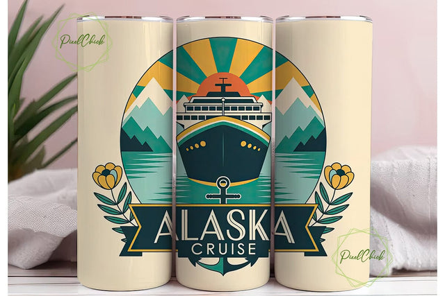 Alaska Cruise 20oz Tumbler Wrap Sublimation PixelChick 