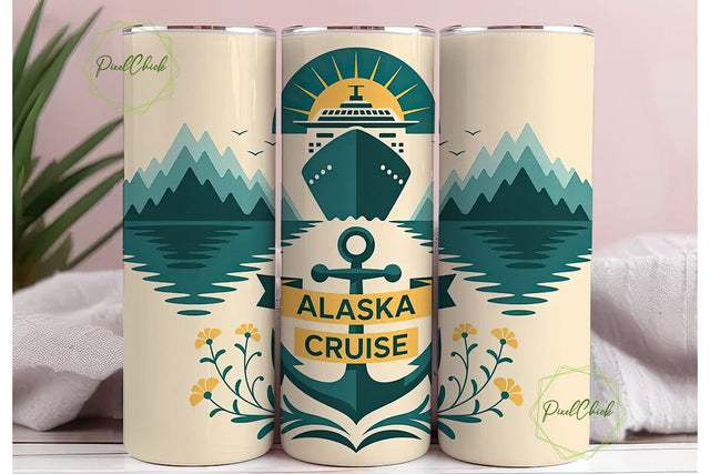 Alaska Cruise 20oz Tumbler Wrap Sublimation PixelChick 