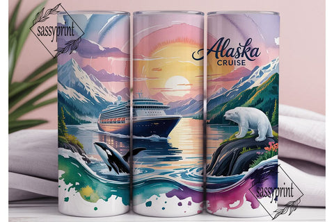 Alaska Cruise 20oz Tumbler Wrap Sublimation sassyprint 