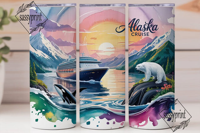 Alaska Cruise 20oz Tumbler Wrap Sublimation sassyprint 