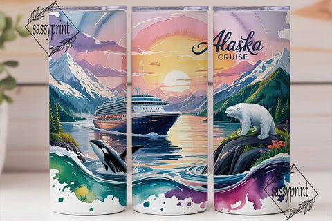 Alaska Cruise 20oz Tumbler Wrap Sublimation sassyprint 