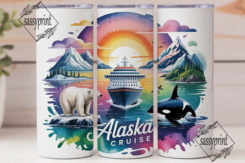 Alaska Cruise 20oz Tumbler Wrap Sublimation sassyprint 