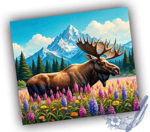 Alaska Moose 20oz Tumbler, Moose Design Tumbler, 20oz Tumbler Wrap, Sublimation Tumbler, Outdoor Adventure Gift, Wildlife Tumbler, Nature Lover Tumbler Sublimation ToriDesigns 