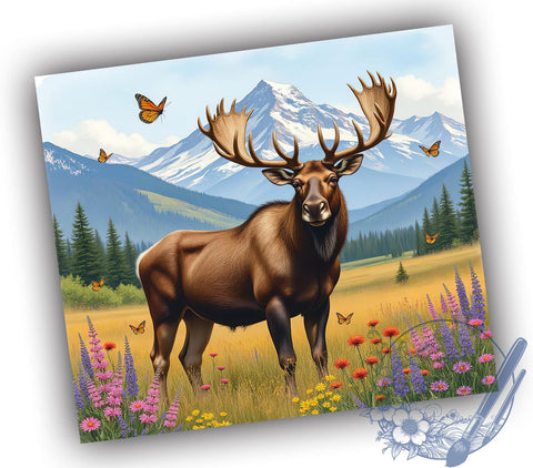 Alaska Moose 20oz Tumbler, Moose Design Tumbler, 20oz Tumbler Wrap, Sublimation Tumbler, Outdoor Adventure Gift, Wildlife Tumbler, Nature Lover Tumbler Sublimation ToriDesigns 