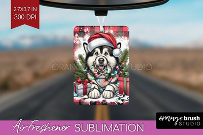 Alaskan Malamute Funny Christmas Dog Air Freshener Sublimation OrangeBrushStudio 
