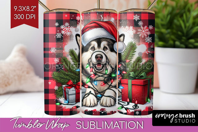 Alaskan Malamute Funny Christmas Dog Tumbler Wrap Sublimation OrangeBrushStudio 