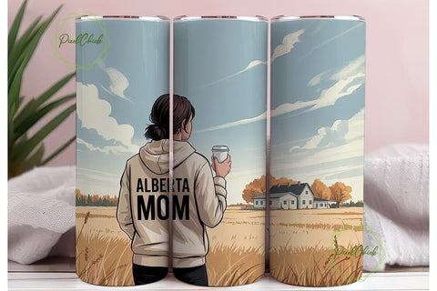 Alberta Mom 20oz Tumbler Wrap Sublimation PixelChick 
