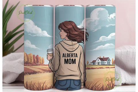 Alberta Mom 20oz Tumbler Wrap Sublimation PixelChick 