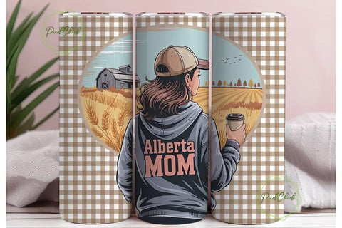 Alberta Mom Fall 20oz Tumbler Wrap Sublimation PixelChick 