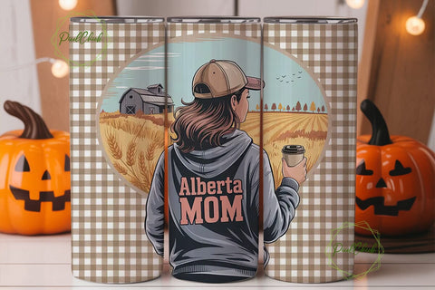 Alberta Mom Fall 20oz Tumbler Wrap Sublimation PixelChick 