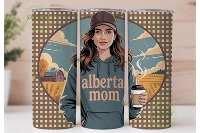 Alberta Mom Fall 20oz Tumbler Wrap Sublimation PixelChick 