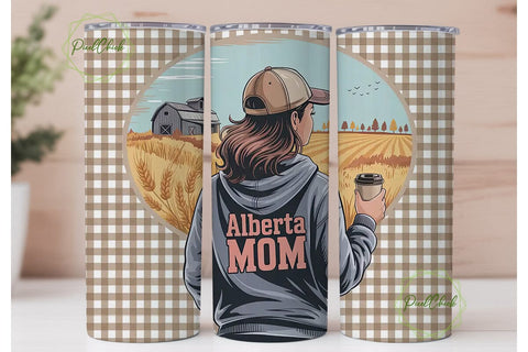 Alberta Mom Fall 20oz Tumbler Wrap Sublimation PixelChick 