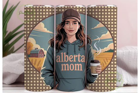 Alberta Mom Fall 20oz Tumbler Wrap Sublimation PixelChick 