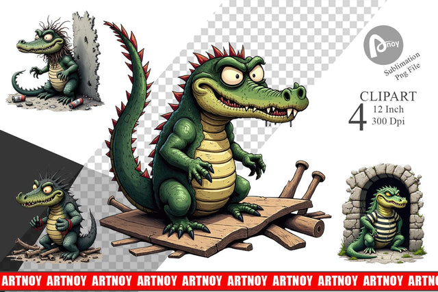 Alcatraz Gator Clipart Sublimation artnoy 