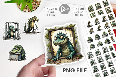 Alcatraz Gator Sticker Sublimation artnoy 