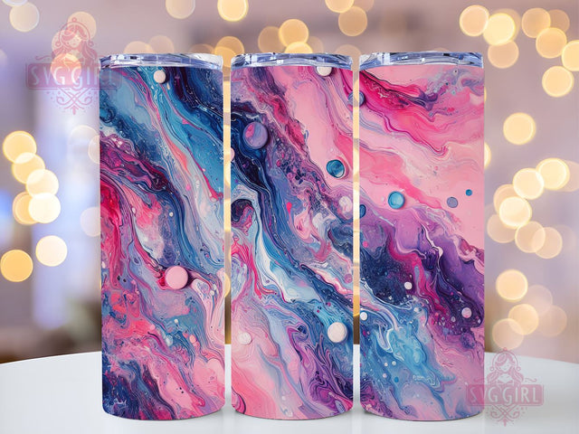 Alcohol Ink 20oz Skinny Tumbler Sublimation, Pink Purple Blue Abstract Tumbler Wrap for StraightTapered PNG Digital Download Sublimation SvggirlplusArt 