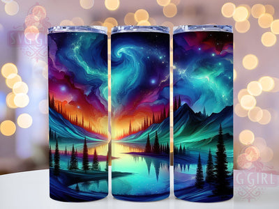 Alcohol Ink Aurora Tumbler, Northern Lights Tumbler, 20oz Tumbler Wrap, Sublimation Design, Aurora Borealis Gift, Abstract Ink Wrap, Scenic Night Sky Tumbler Sublimation SvggirlplusArt 
