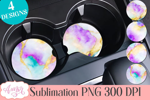 Alcohol ink car coaster sublimation | Abstract coaster PNG Sublimation Amorclipart 