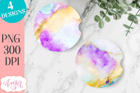 Alcohol ink car coaster sublimation | Abstract coaster PNG Sublimation Amorclipart 