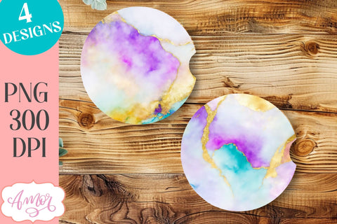 Alcohol ink car coaster sublimation | Abstract coaster PNG Sublimation Amorclipart 