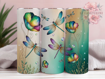 Alcohol Ink Dragonfly Tumbler, Dragonflies Tumbler, Artistic 20oz Wrap, Sublimation Design, Stylish Gift Idea, Colorful Dragonfly Wrap, Nature Inspired Tumbler Sublimation Li Zamperini 