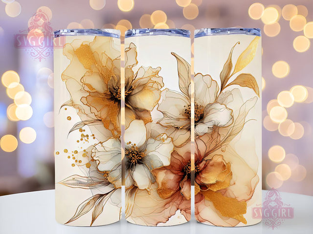 Alcohol Ink Floral 20 oz Skinny Tumbler Sublimation Design Digital Download PNG, Abstract Flowers Tumbler Wrap, Handmade Cup, Craft Tumbler, Craft Drinkware, Craft Cup Sublimation SvggirlplusArt 