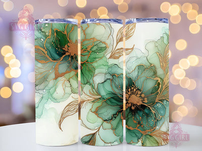 Alcohol Ink Floral 20 oz Skinny Tumbler Sublimation Design Digital Download PNG, Abstract Flowers Tumbler Wrap PNG Sublimation SvggirlplusArt 