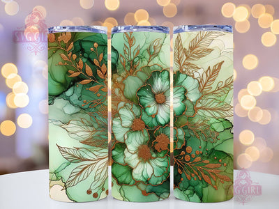 Alcohol Ink Floral 20 oz Skinny Tumbler Sublimation Design Digital Download PNG, Abstract Flowers Tumbler Wrap PNG Sublimation SvggirlplusArt 
