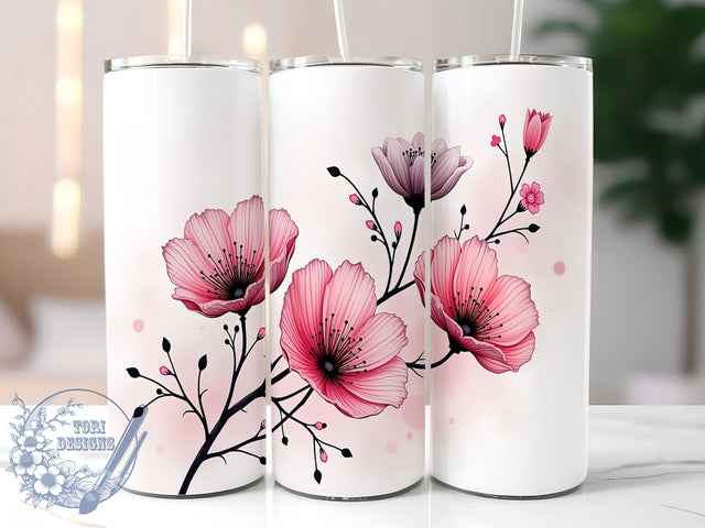 Alcohol Ink Floral Dark 20oz Moody Tumbler Wrap, Elegant Ink Art Sublimation, Dark Floral 20oz Design, Watercolor Flower Tumbler, Abstract Floral Wrap, Moody Ink Flowers Tumbler Sublimation ToriDesigns 