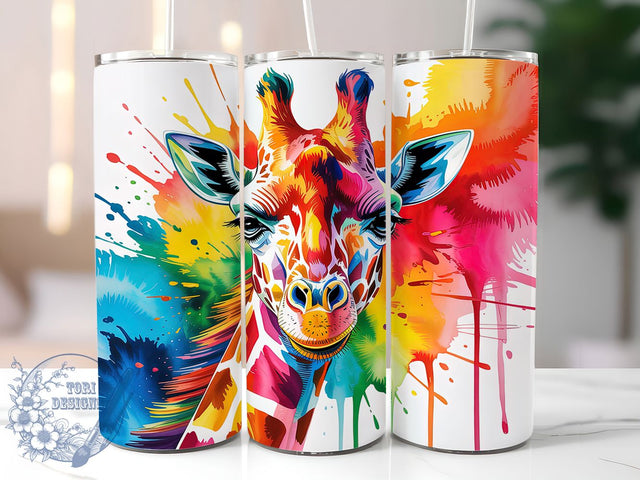 Alcohol Ink Giraffe Tumbler Wrap, Abstract Giraffe Design, Alcohol Ink Art Tumbler, Giraffe Sublimation Wrap, Fluid Art Animal, 20oz Tumbler Template, Unique Giraffe Pattern Sublimation ToriDesigns 