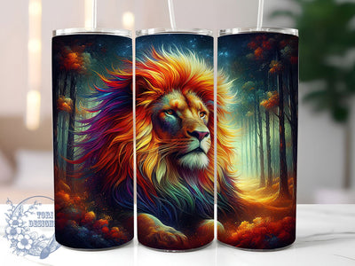 Alcohol Ink Lion Colorful 20oz Tumbler Wrap, Watercolor Lion Sublimation, Vibrant Big Cat 20oz Wrap, Artistic Ink Animal Design, Seamless Lion Art Tumbler, Abstract Wildlife Tumbler Sublimation ToriDesigns 