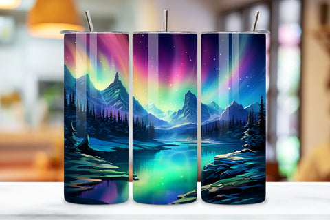 Alcohol Ink Northern Lights Tumbler Wrap | 20oz Sublimation, Abstract Aurora Borealis 20 oz Skinny Tumbler Sublimation Design, Straight & Tapered Wrap, Tumbler Wrap, Tumbler Png Sublimation FloridPrintables 